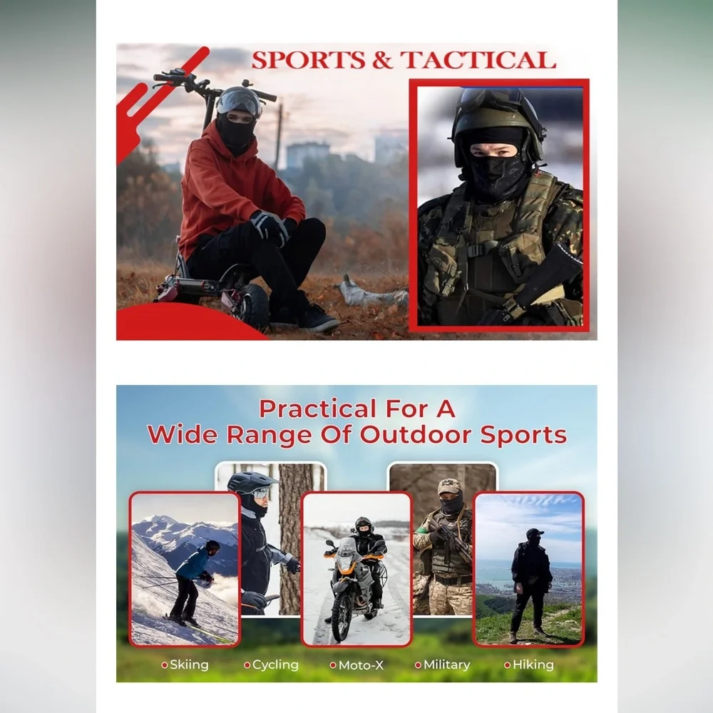 Balaclava gaiter full head one hole outdoor activities face neck mask unisex new